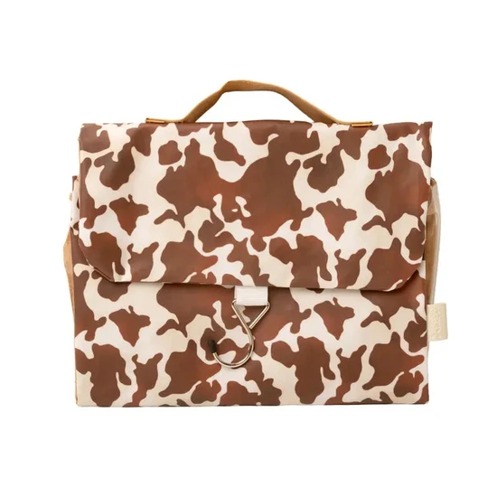 Victoria Green Cow Print Threefold Hanging Wash Bag & Small Makeup Bag Set