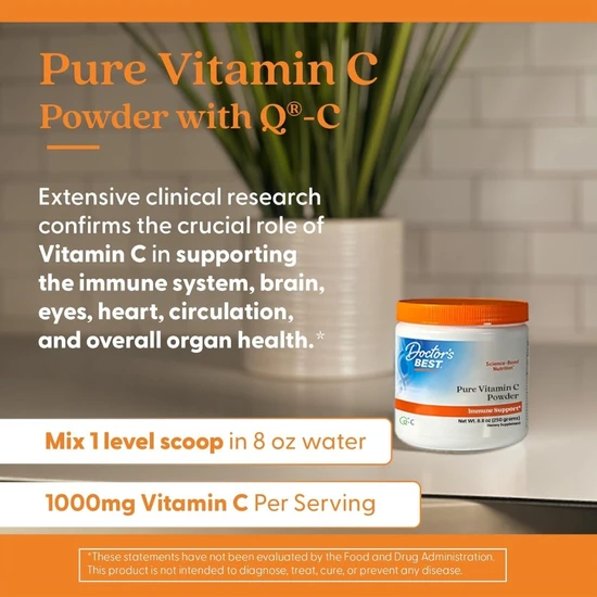 Doctor's Best Pure Vitamin C Powder With Quali-C 250g