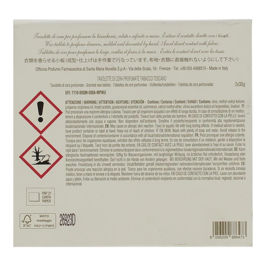 Santa Maria Novella Tabacco Toscano Wax Tablets 30g