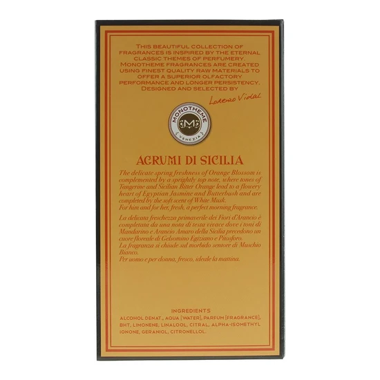 Monotheme Agrumi Amari Di Sicilia Eau De Toilette 100ml