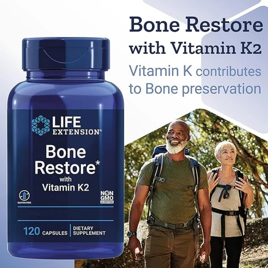 Life Extension Bone Restore With Vitamin K2 120 Capsules
