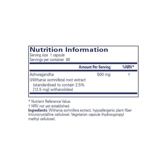 Pure Encapsulations Ashwagandha Capsules 60 Capsules