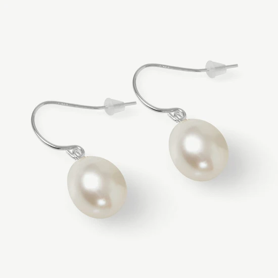 Kyoto Pearl Avery 6mm Pearl Drop Earrings 925 Sterling Silver White