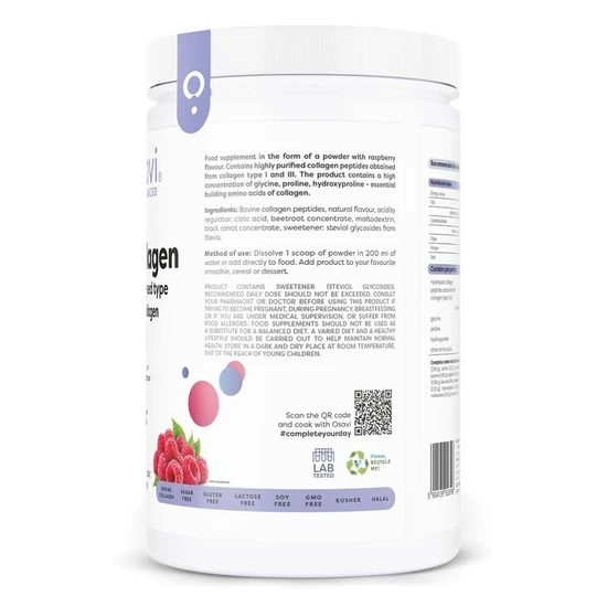 Osavi Collagen Hydrolysed Type I & III Raspberry 660g