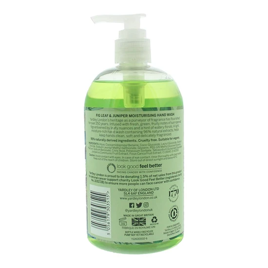 Yardley Fig Leaf & Juniper Milk Botanical Hand Wash 500ml