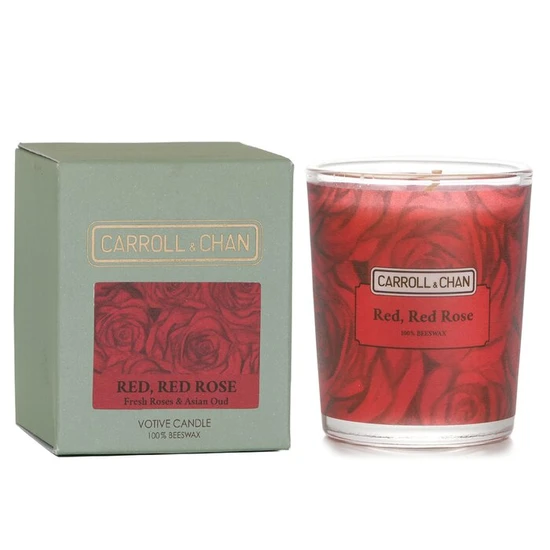 Carroll & Chan 100% Beeswax Votive Candle Red Red Rose 65g
