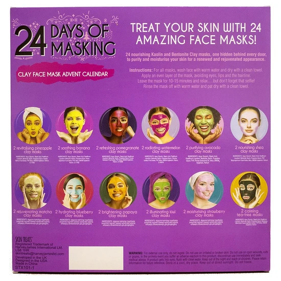Skin Treats 24 Days Of Masking Advent Calendar 24 x Clay Face Mask