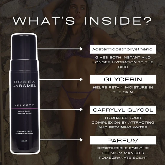 Rose & Caramel Velvety Dark Olive Tanning Mousse 200ml