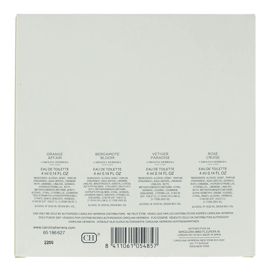 Carolina Herrera Confidential Eau De Toilette Vial Gift Set 4x4ml