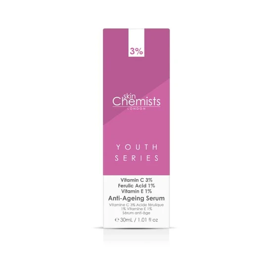skinChemists Anti-Ageing Serum Vitamin C 3%, Ferulic Acid 1%, Vitamin E 1% 30ml