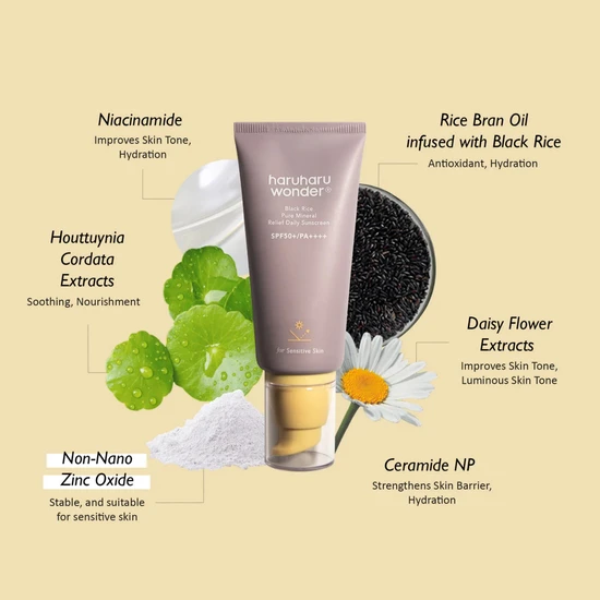 Haruharu Wonder Black Rice Pure Mineral Relief Sunscreen 50ml
