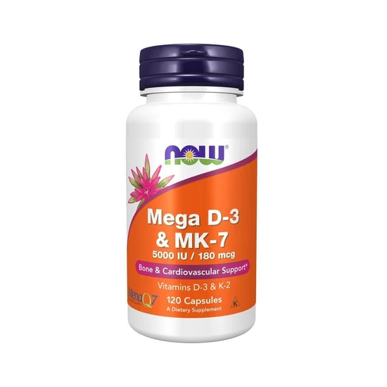NOW Foods Mega D-3 & MK-7 120 Capsules