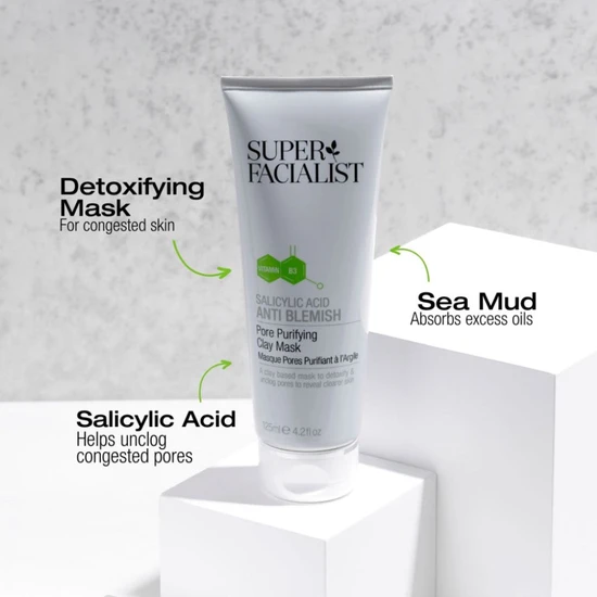 Super Facialist Salicylic Acid Anti Blemish Pore Purifying Clay Mask 125ml