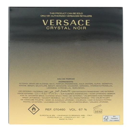 Versace Crystal Noir Eau De Parfum 90ml
