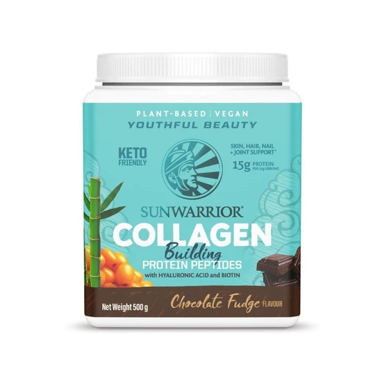 SunWarrior Collagen Building Protein Peptides Chocolate Fudge 500g