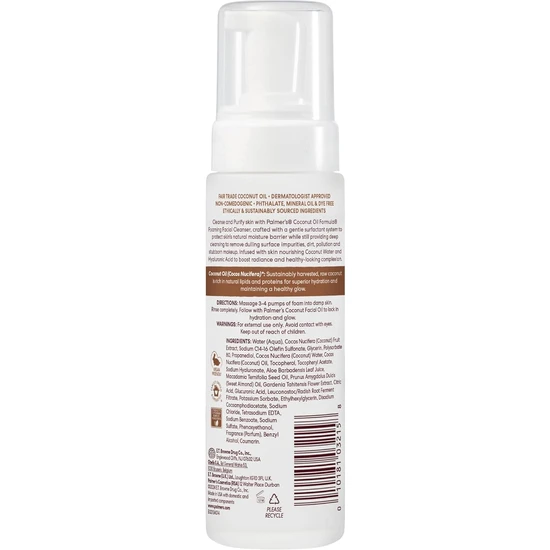 Palmer's Coconut Oil Formula Coconut Hydrate Foaming Facial Cleanser 150ml