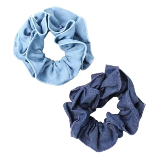 Molly And Rose Double Layered Denim Style Scrunchie Extra Large
