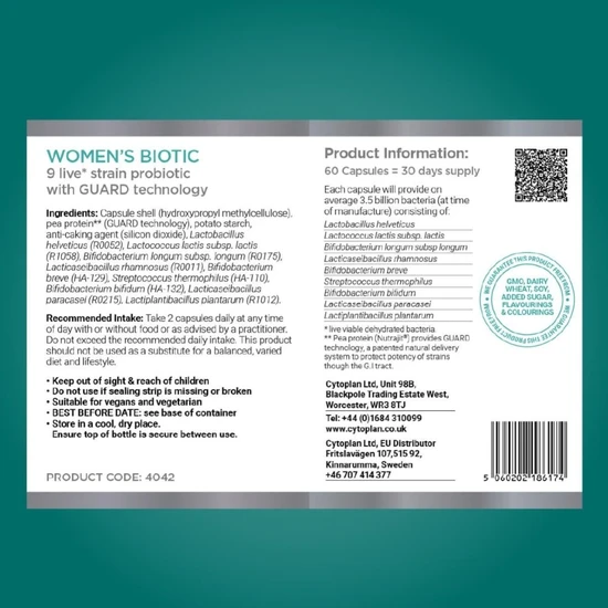Cytoplan Women's Health Probiotic 60 Capsules
