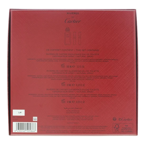 Cartier Rivieres De Cartier Discovery Set 100ml Insouciance Eau De Toilette + 10ml Allegresse Eau De Toilette + 10ml Luxuriance Eau De Toilette