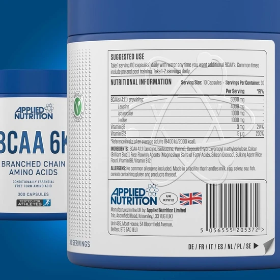 Applied Nutrition BCAA 6k Capsules 300 Capsules