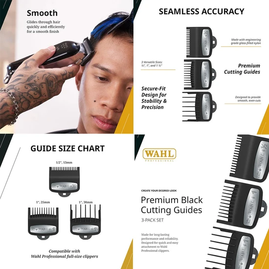 Wahl Clipper Premium Cutting Guides 0.5, 1 and 1.5