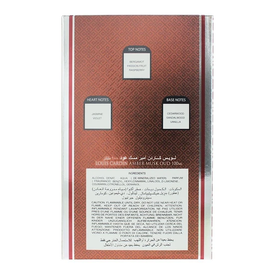 Louis Cardin Amber Musc Oud Eau De Parfum 100ml