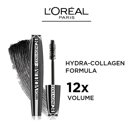 L'Oreal Paris Mega Volume Collagene 24h Extra Black Mascara 10.7ml