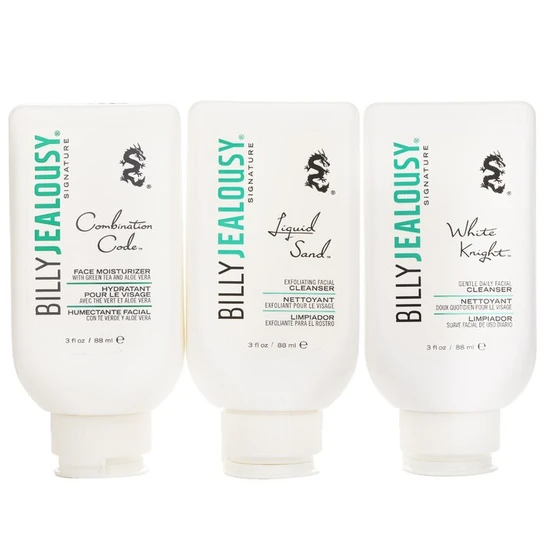 Billy Jealousy Face3some Kit: Face Moisturiser 88ml + Exfoliating Facial Cleanser 88ml + Gentle Daily Facial Cleanser 88ml 3pcs