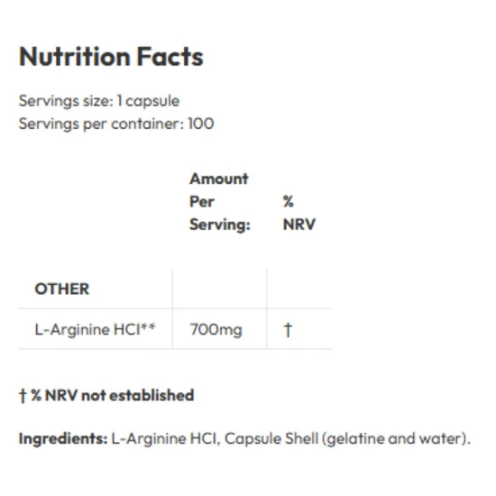 Biotics Research L-Arginine Capsules 100 Capsules