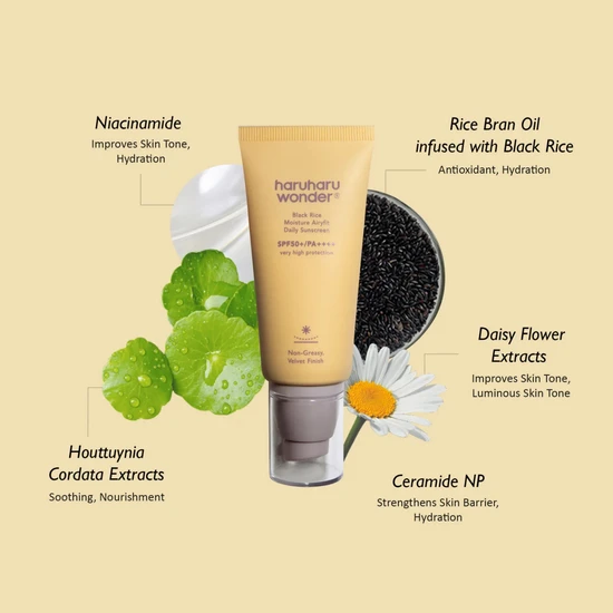 Haruharu Wonder Black Rice Moisture Airyfit Daily Sun Cream SPF 50 50ml