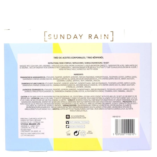 Sunday Rain Essential Oil Trio Lavender, Peppermint, Tea Tree