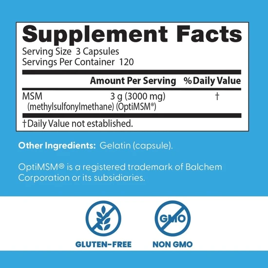 Doctor's Best MSM With OptiMSM 1000mg Capsules 360 Capsules