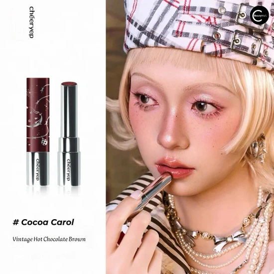 Glisten Cosmetics Cocoa Carol Crystal Glossy Rouge Lip Gloss Cheeryep