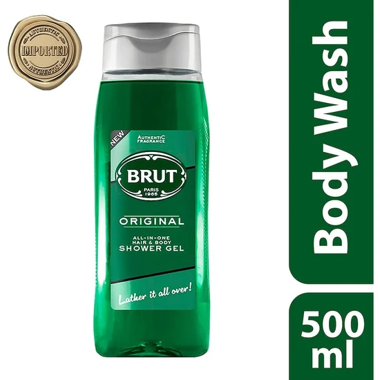 Brut Original All-In-One Hair & Body Shower Gel 500ml