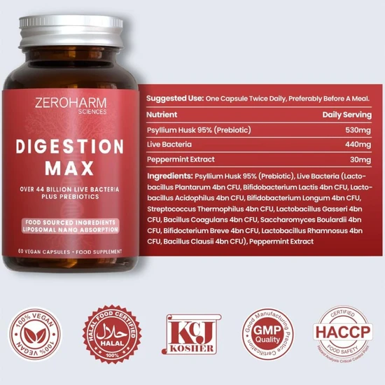 ZeroHarm Liposomal Digestion Max 44bn Capsules 60 Capsules