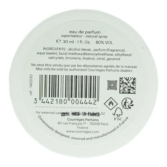 Courreges Courreges Seconde Peau Eau De Parfum 30ml