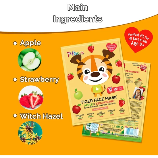 Montagne Jeunesse 7th Heaven Apple & Kiwi Tiger Face Mask 1 Sheet Mask