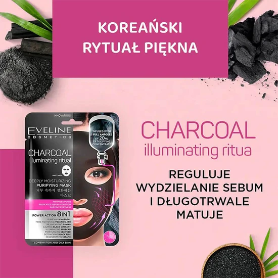 Eveline Deeply Moisturising Charcoal Face Sheet Mask 20ml