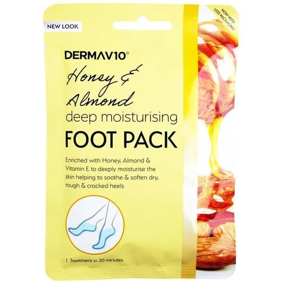 Derma V10 DermaV10 Honey & Almond Deep Moisturising Foot Pack 1 Treatment