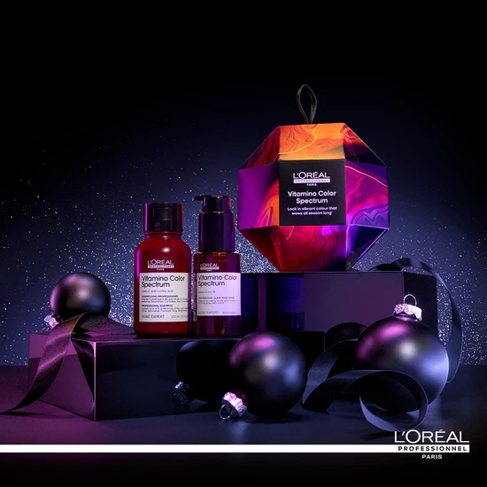 L'Oréal Professionnel Vitamino Colour Spectrum Bauble Mini Shampoo & Serum Gift Set For Coloured Hair, Protection & Shine
