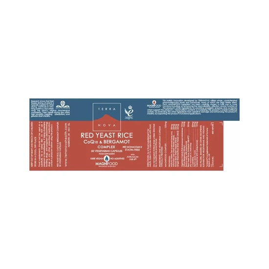 Terranova Red Yeast Rice, COQ-10 & Bergamot Complex Vegicaps 50 Vegicaps