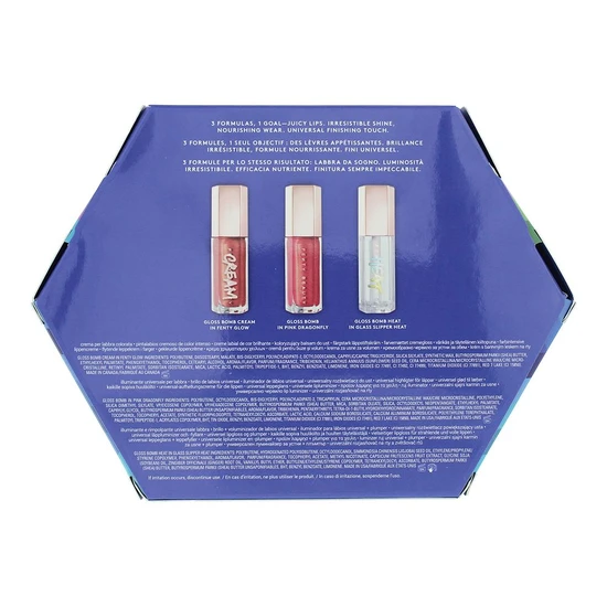 Fenty Beauty Glossy Posse Volume 6.0 Trio Gloss Bomb Cream + Gloss Bomb + Gloss Bomb Heat