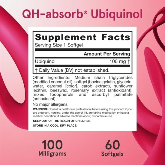 Jarrow Formulas Ubiquinol QHabsorb 100mg Softgels 60 Softgels