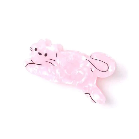 Molly And Rose Pearlescent Pink Cat Shaped Clamp