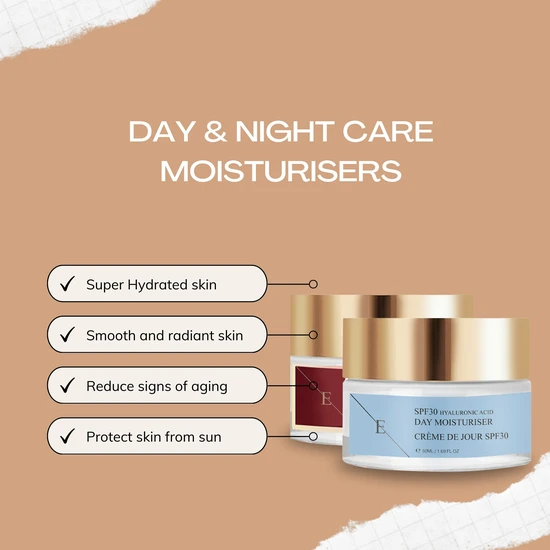 Erth Skin London Retinol Night Moisturiser + SPF 30 Hyaluronic Acid Day Cream 50ml