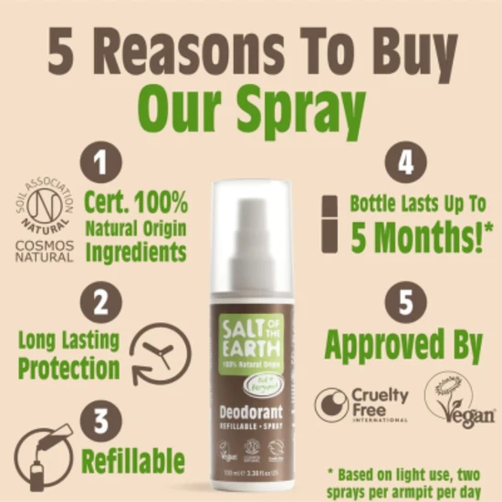 Salt Of The Earth Natural Deodorant Spray Oud & Bergamot 100ml