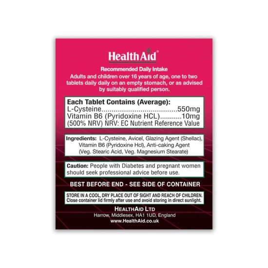 Health Aid L-Cysteine 550mg Tablets 30 Tablets