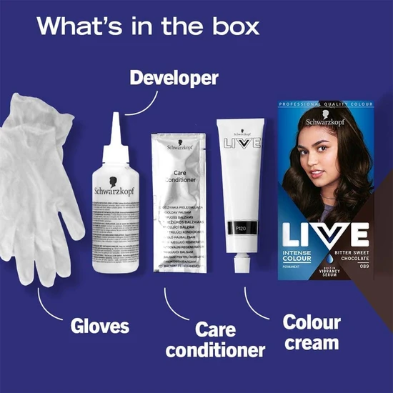 Schwarzkopf Live Intense Colour Permanent Hair Dye 089 Bitter Sweet Chocolate
