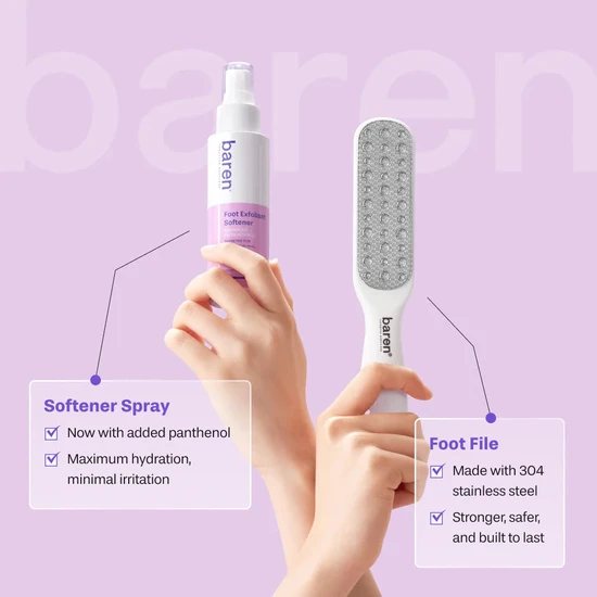 BAREN Foot Exfoliant Softener At-Home Kit