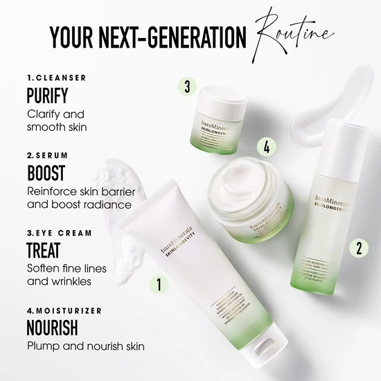 bareMinerals Skinlongevity Cushion Cloud Foaming Cleanser Mineral Herb Complex 120ml